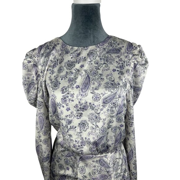 Vici Worth My Time Satin Paisley Ruffle Mini Dress Large NWT - Picture 8 of 15